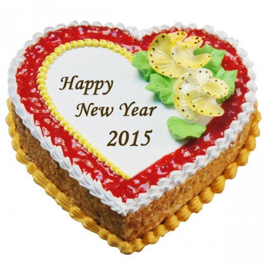 New Year Normal Cake Heart Shape - 2 Kg